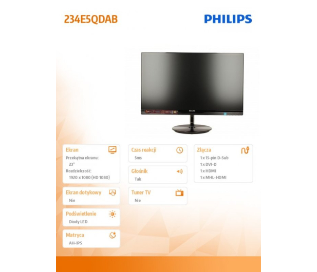 Philips 234E5QDAB/00 czarny - 169694 - zdjęcie 10